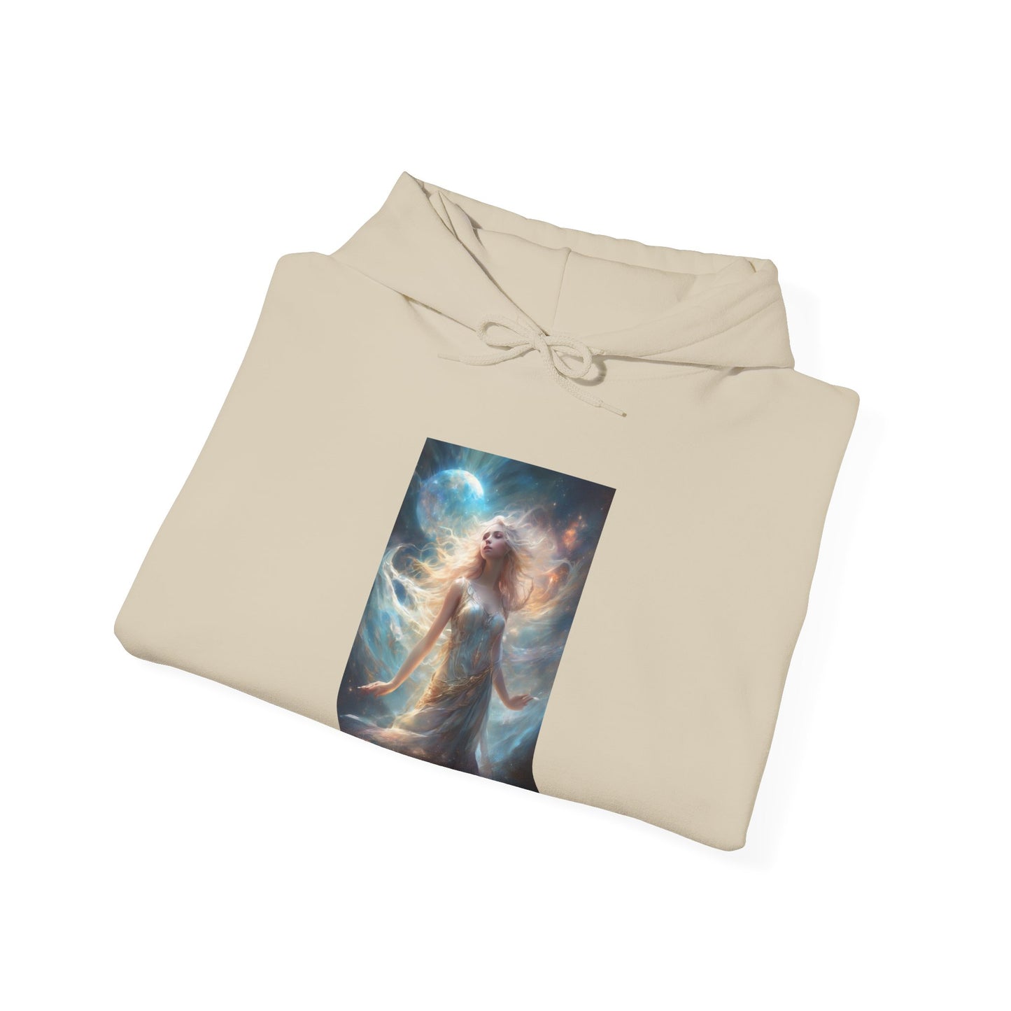Moonlit Celestial Maiden Fantasy Portrait Hoodie