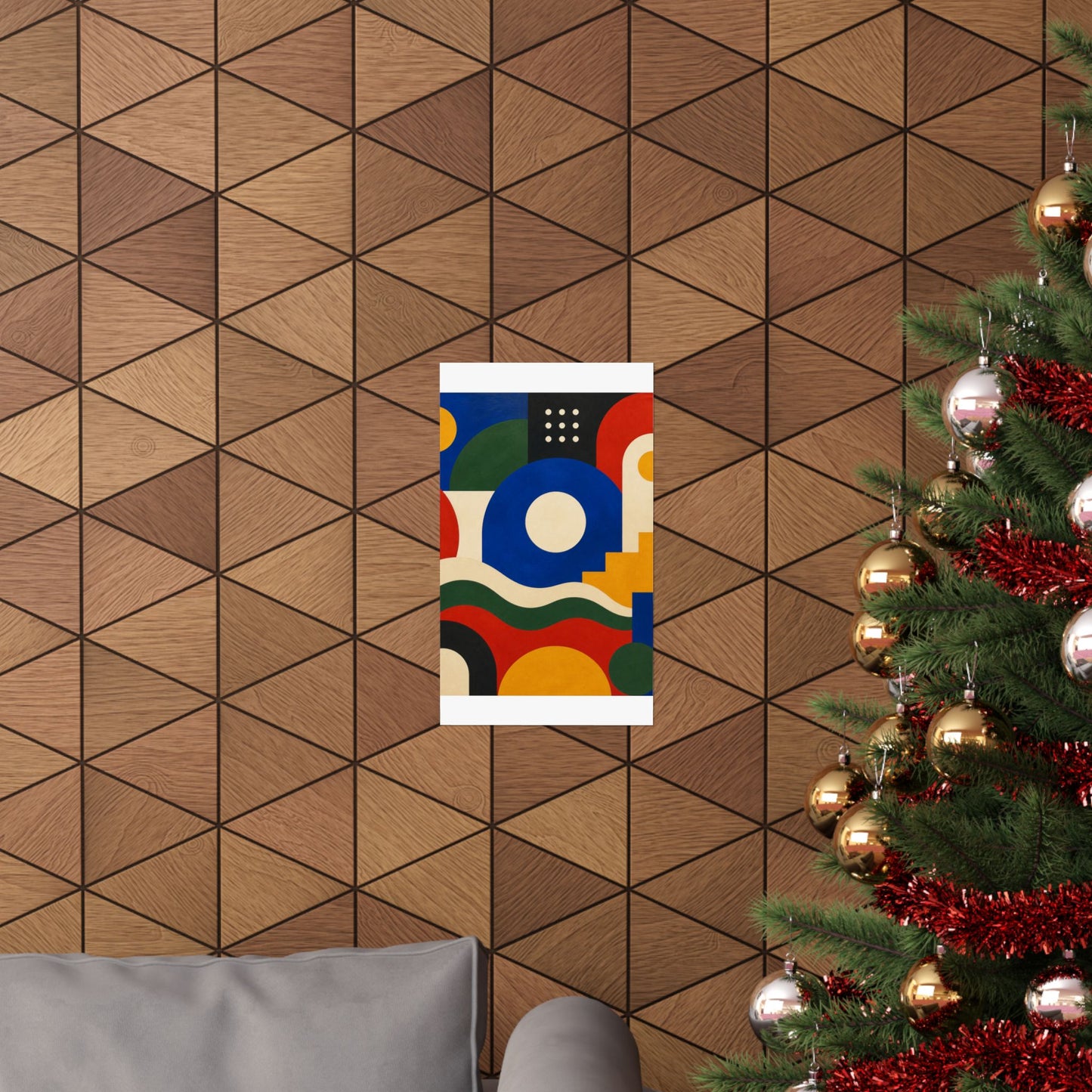 Bold Geometric Balance Abstract Art Poster