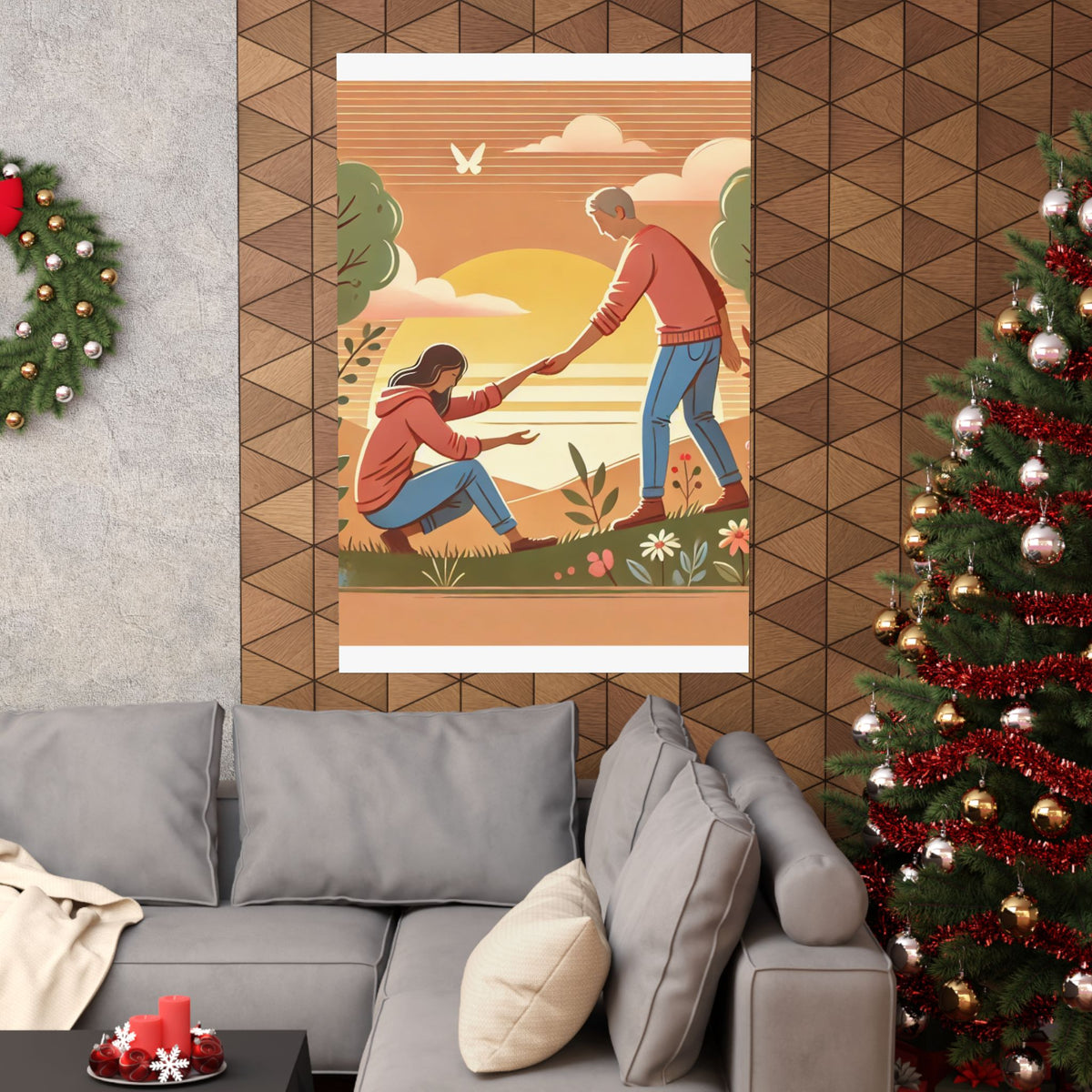 Helping Hands Sunset Garden Wall Art Poster