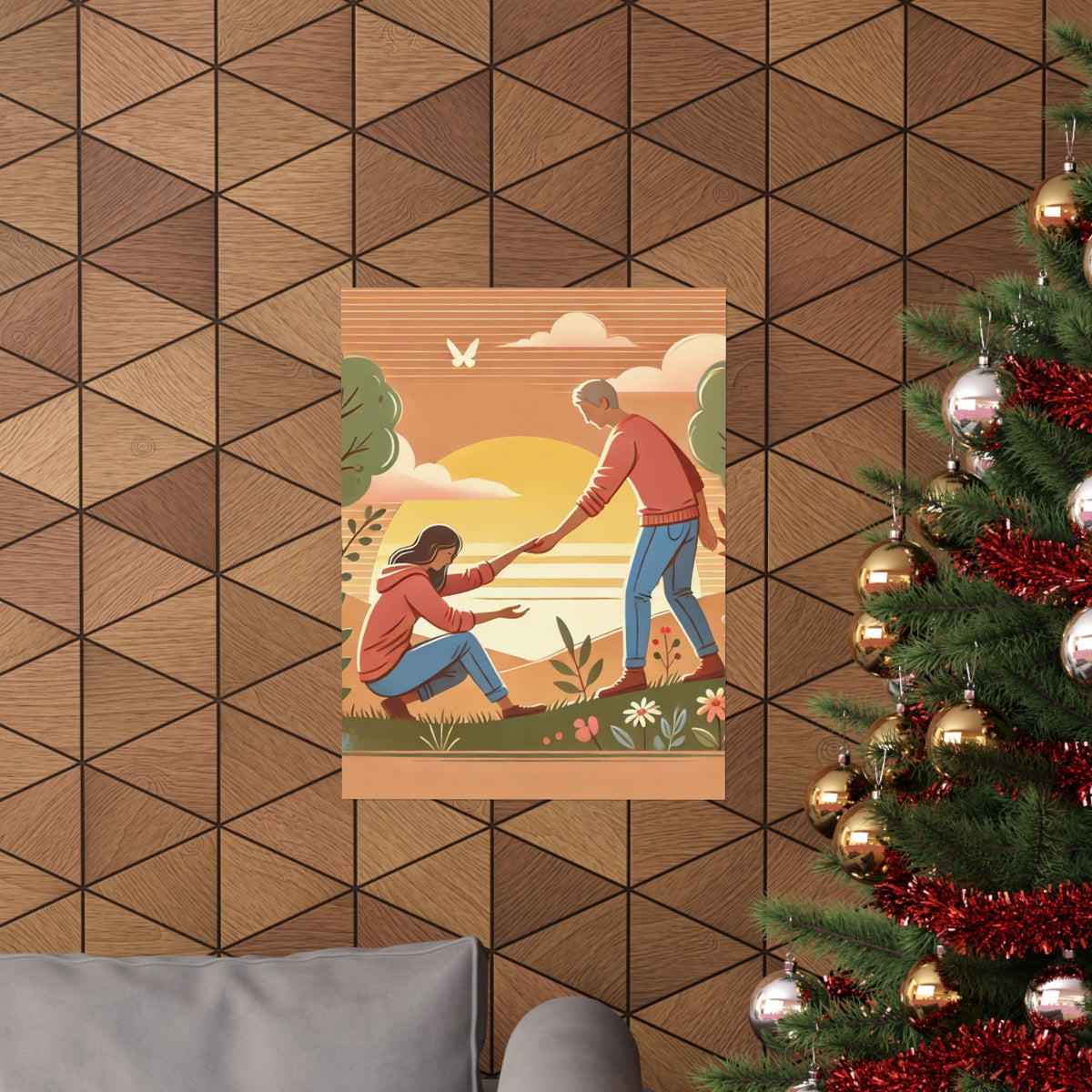 Helping Hands Sunset Garden Wall Art Poster