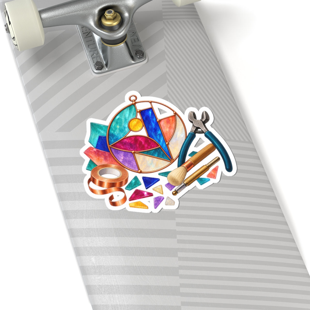 Abstract Stained Glass Suncatcher Workshop Sticker