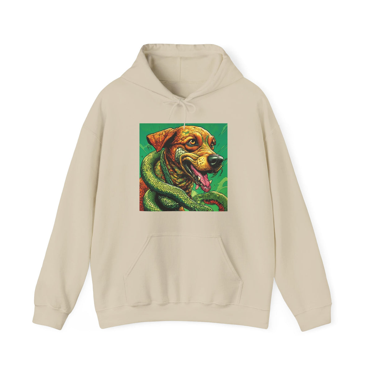 Serpent Guardian Dog Bold Fantasy Creature Art Hoodie