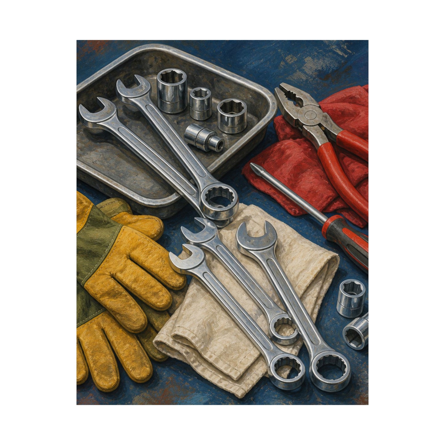 Classic Mechanic Hand Tools Art Poster