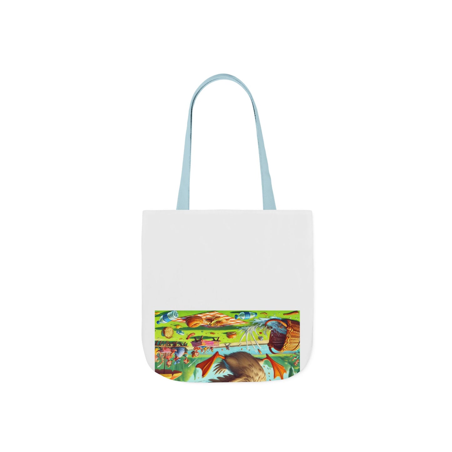 Chaotic Picnic Duck Funny Summer Canvas Tote Bag