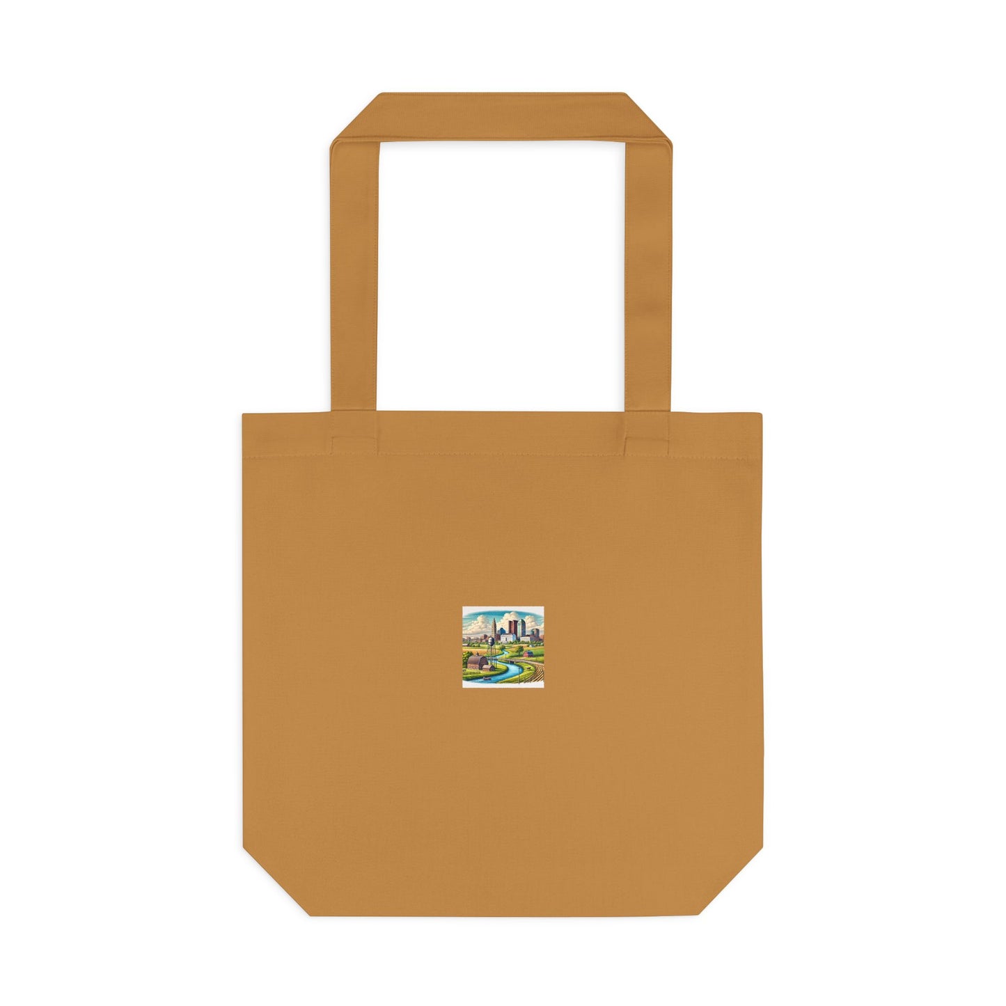 Rural River City Skyline Hometown Landscape Tote Bag