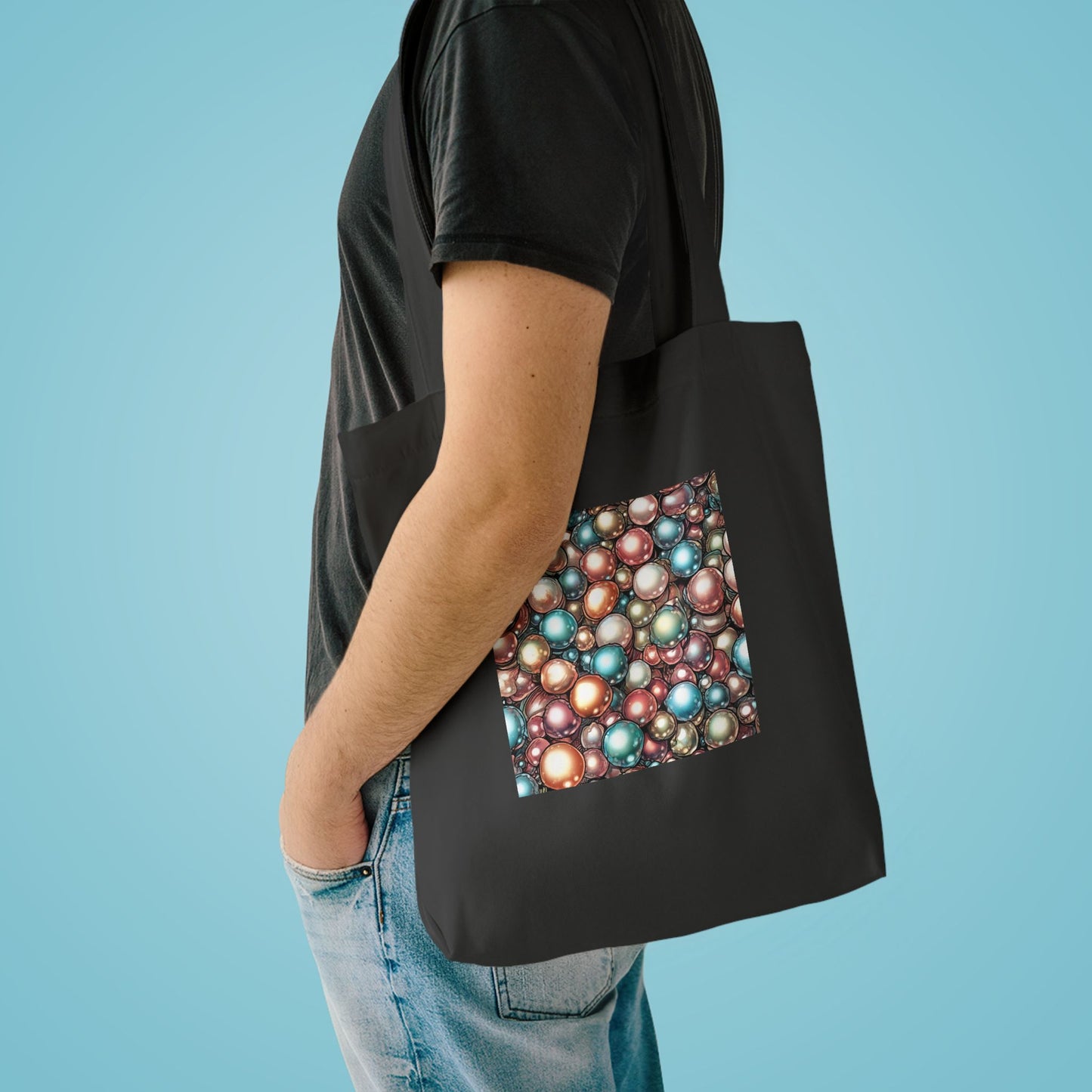 Rainbow Pearl Marble Abstract Gift Art Tote Bag