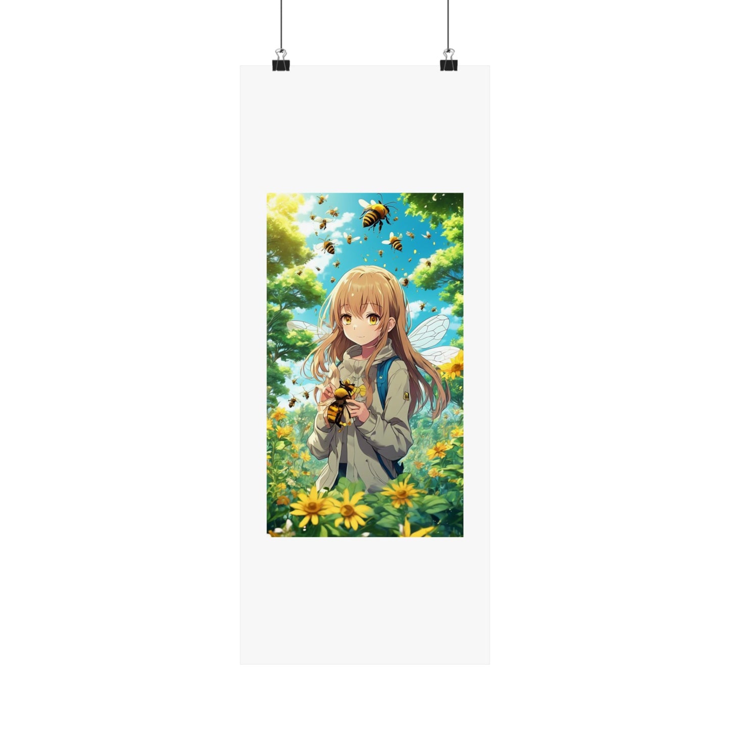 Bee Fairy Garden Anime Nature Art Poster