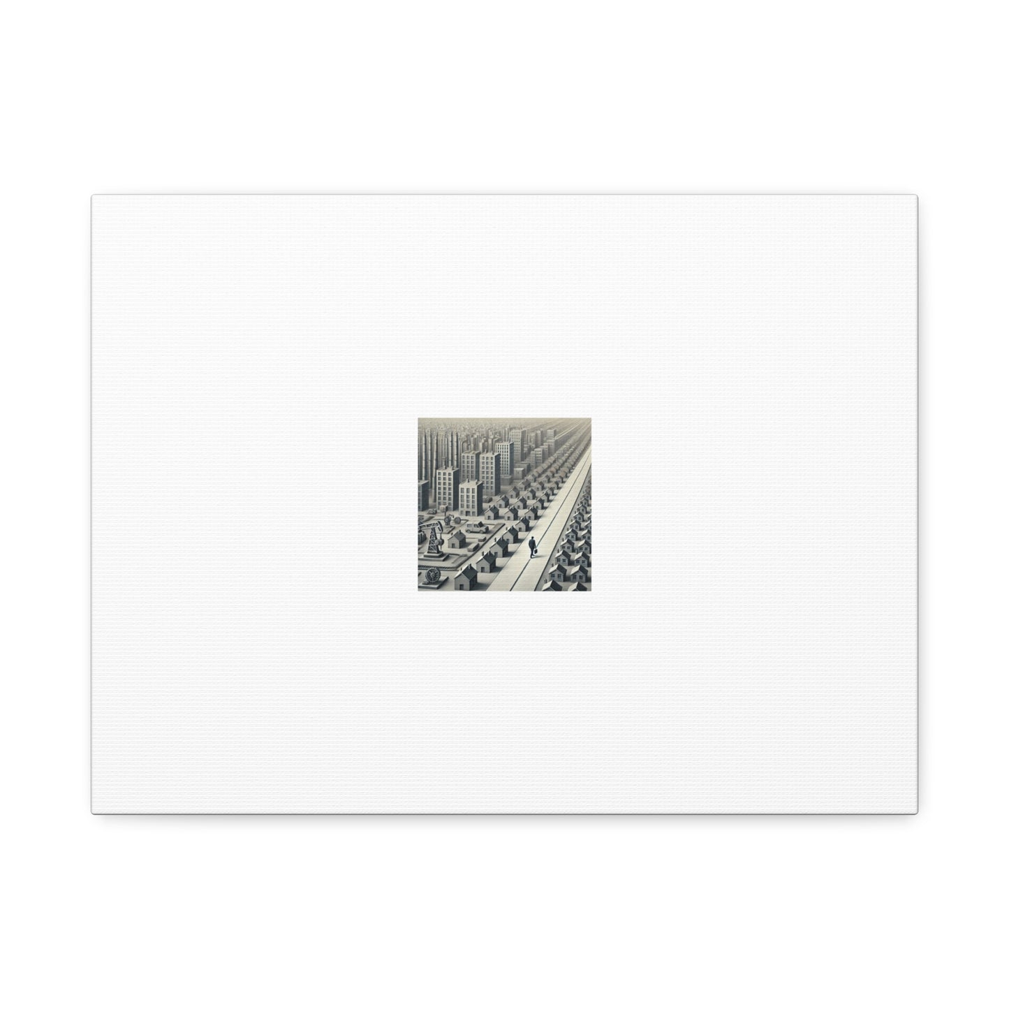 Monochrome Urban Factory Cityscape Canvas Industrial Wall Art Gift