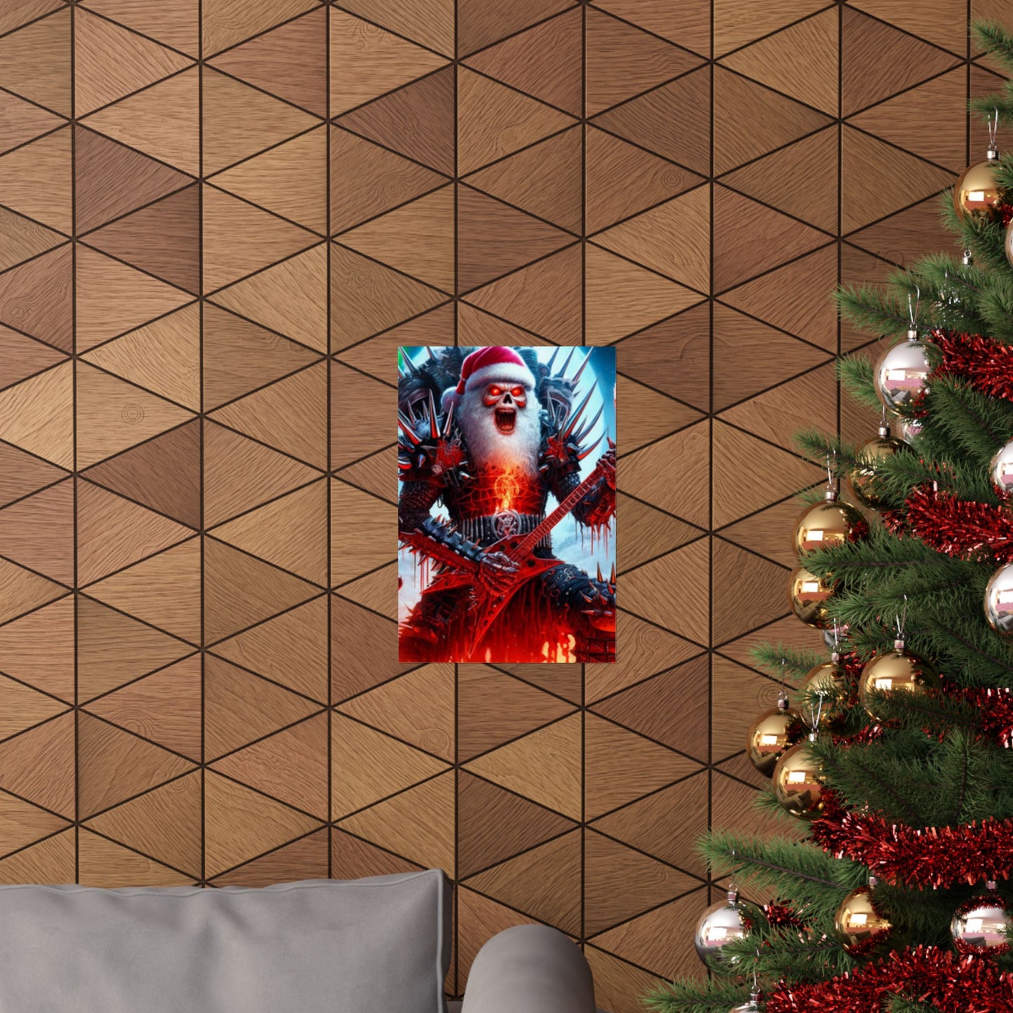 Heavy Metal Santa Holiday Concert Music Room Poster