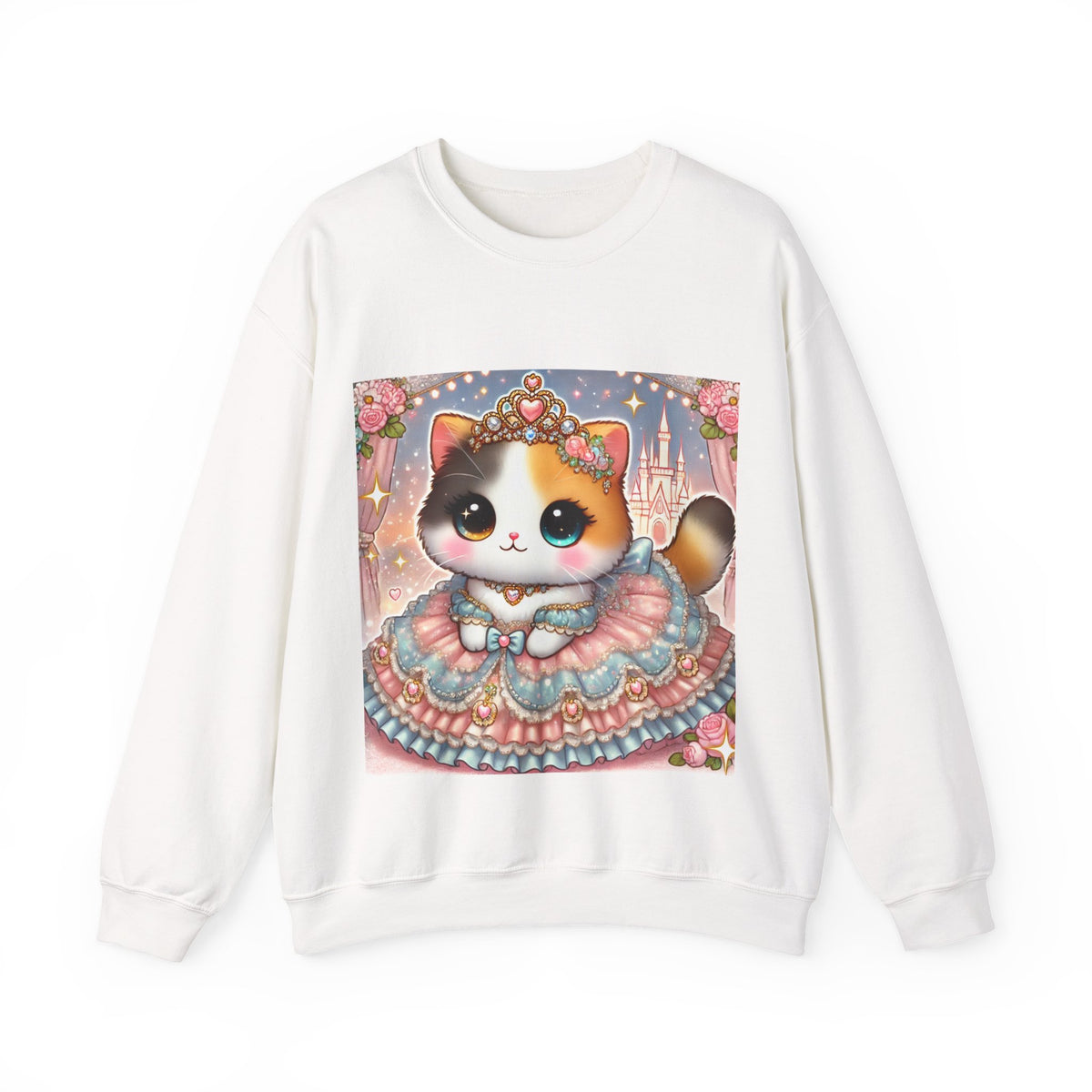 Pastel Princess Calico Cat Fantasy Sweatshirt