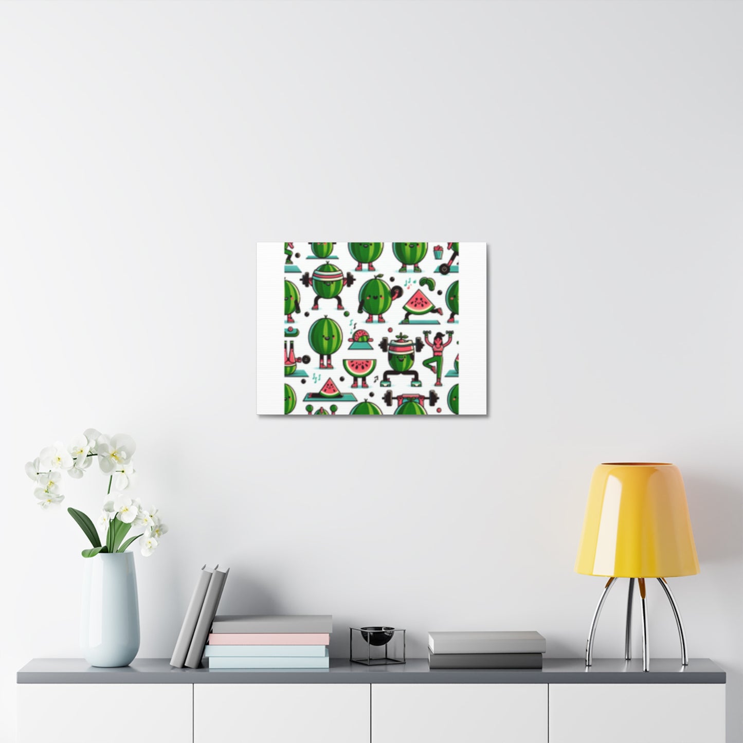 Watermelon Workout Club Cute Food Fitness Canvas Wall Art