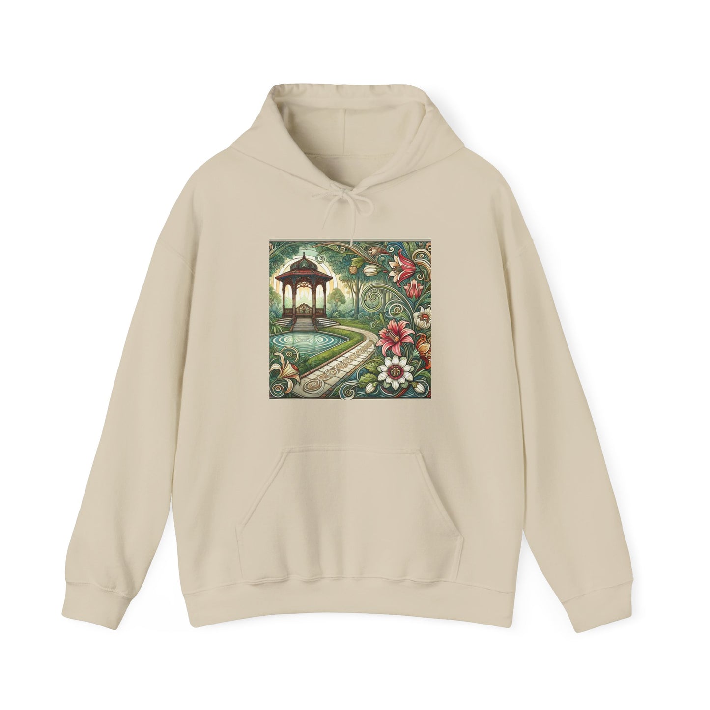 Botanical Gazebo Garden Art Nouveau Hoodie