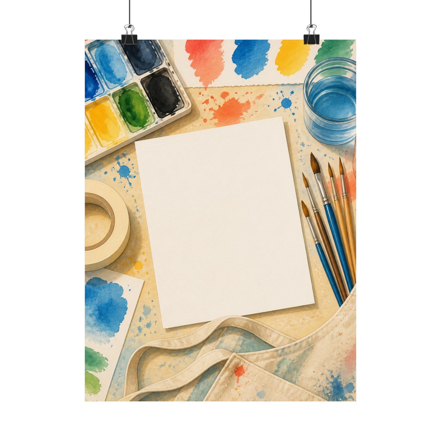 Bright Watercolor Painting Hobby Art Poster