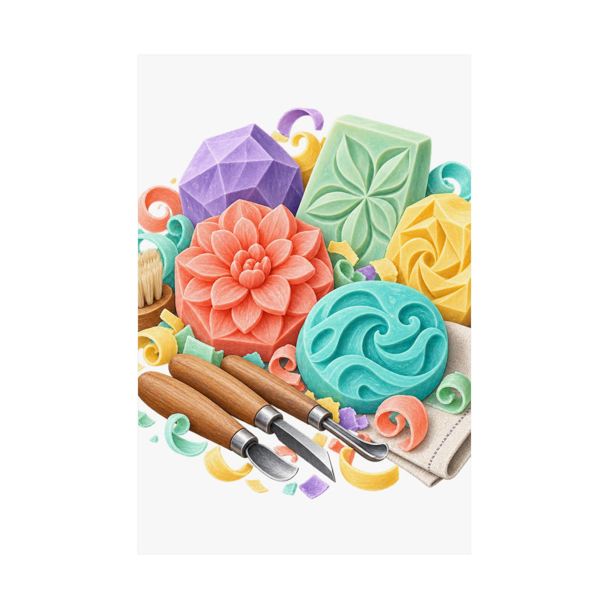 Colorful Soap Carving Workshop Poster