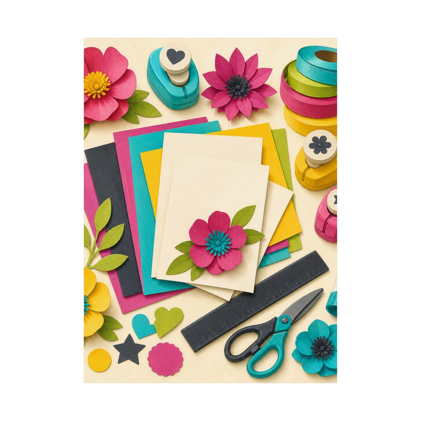 Bright Paper Crafting Hobby Poster