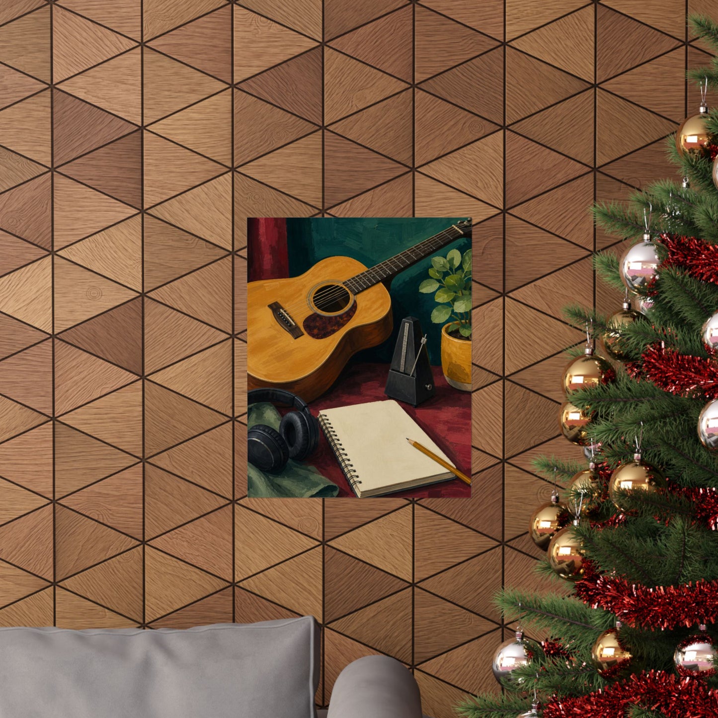 Cozy Acoustic Music Practice Art Poster