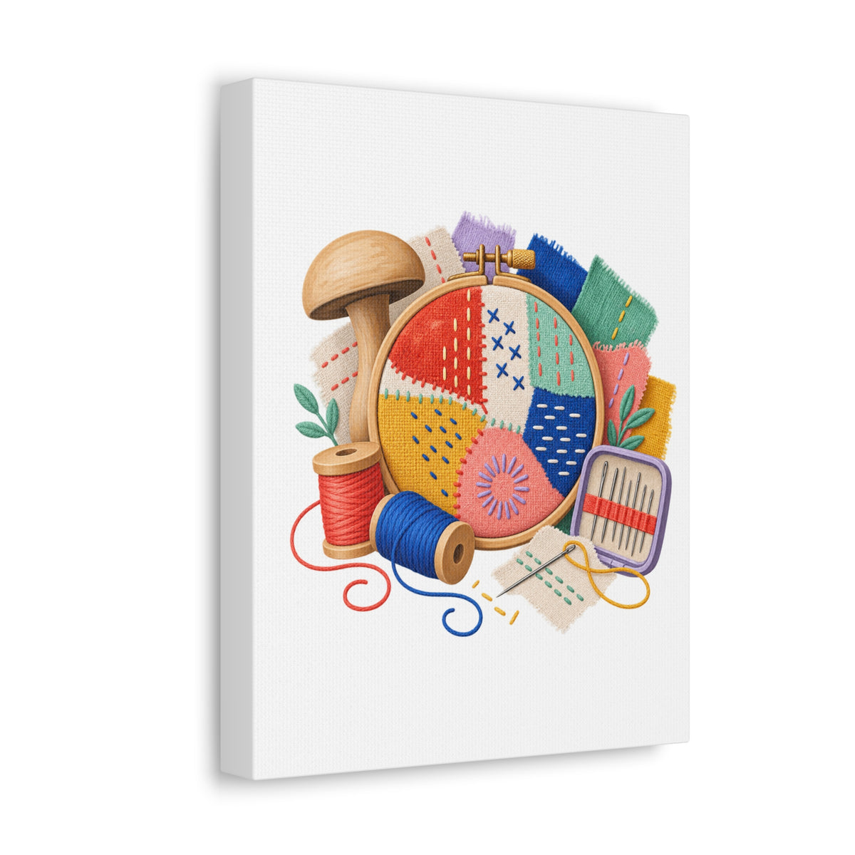 Colorful Visible Mending Workshop Canvas