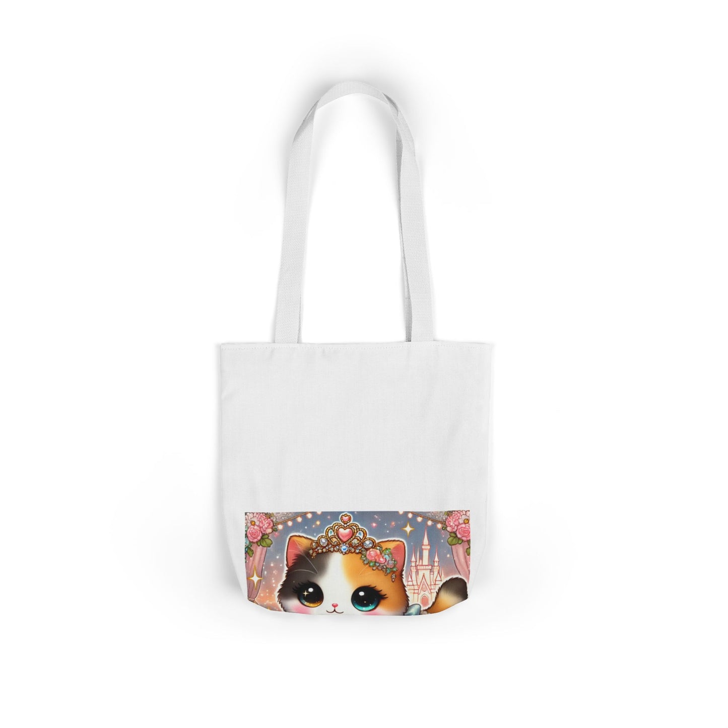 Pastel Princess Calico Cat Fantasy Canvas Tote Bag