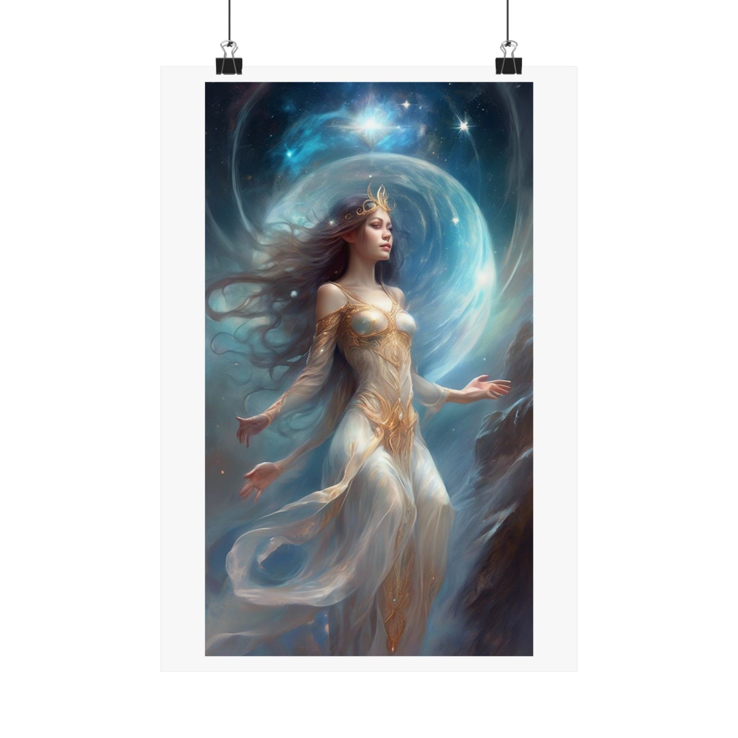 Lunar Celestial Queen Fantasy Portrait Poster