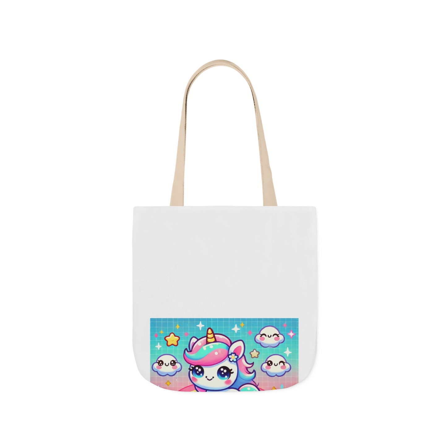 Pastel Rainbow Unicorn Cloud Kawaii Canvas Tote Bag