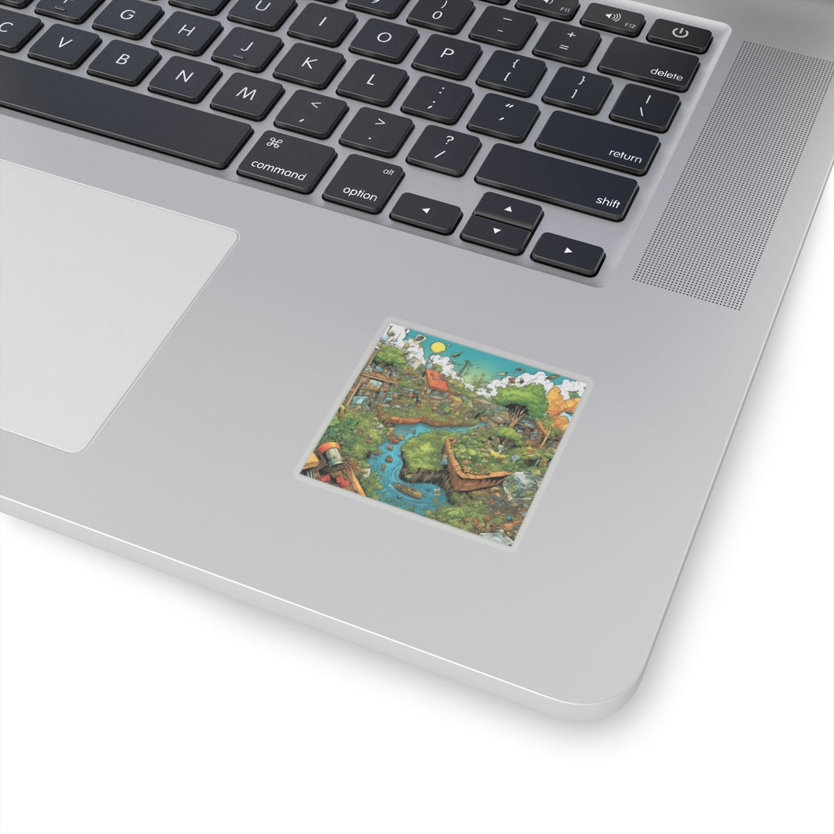 Whimsical Garden Stream Nature Gift Art Sticker