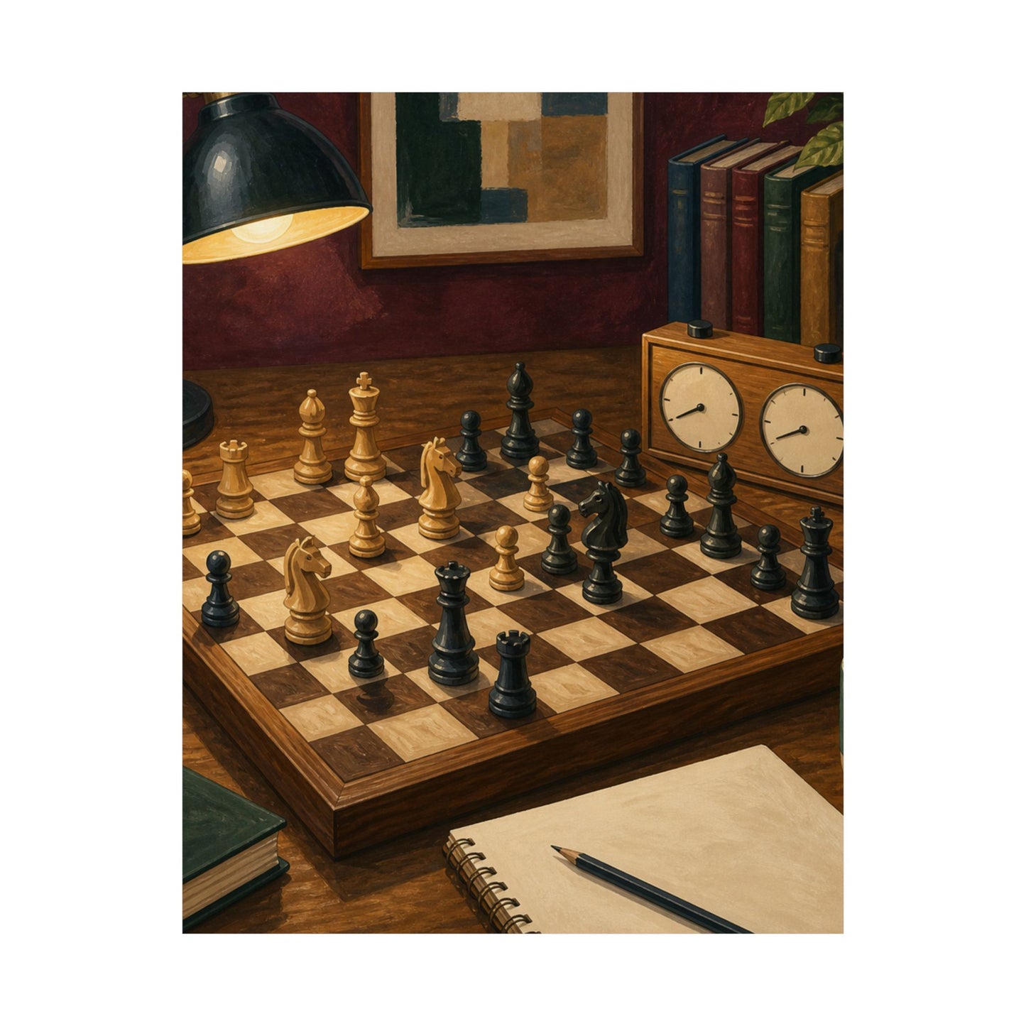 Cozy Chess Strategy Game Hobby Poster