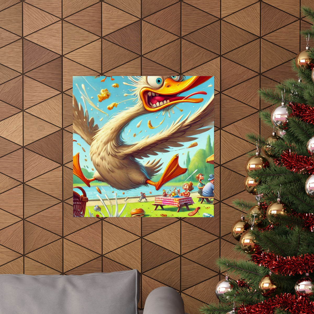 Chaotic Picnic Duck Funny Summer Wall Art Poster