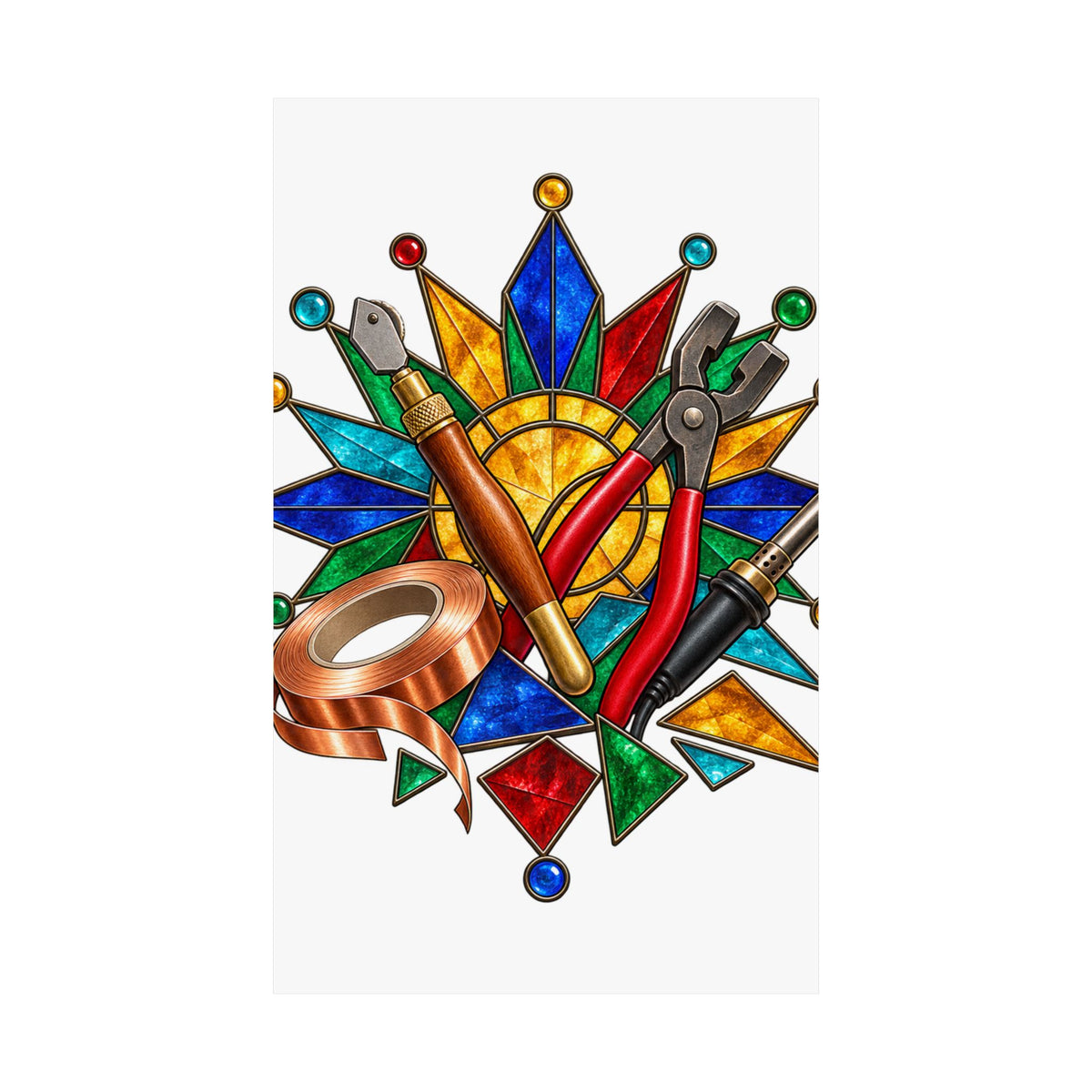 Stained Glass Workshop Tools Poster