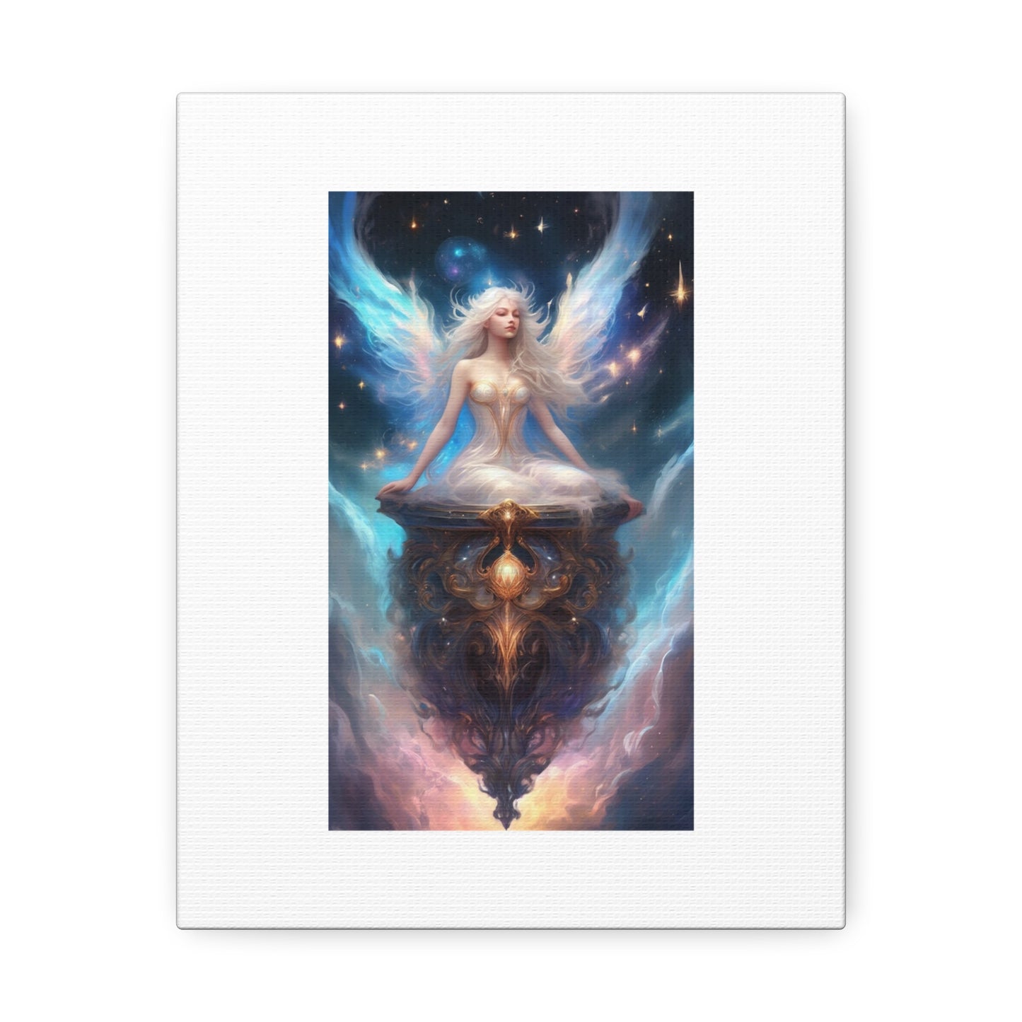Celestial Winged Meditation Fantasy Portrait Canvas
