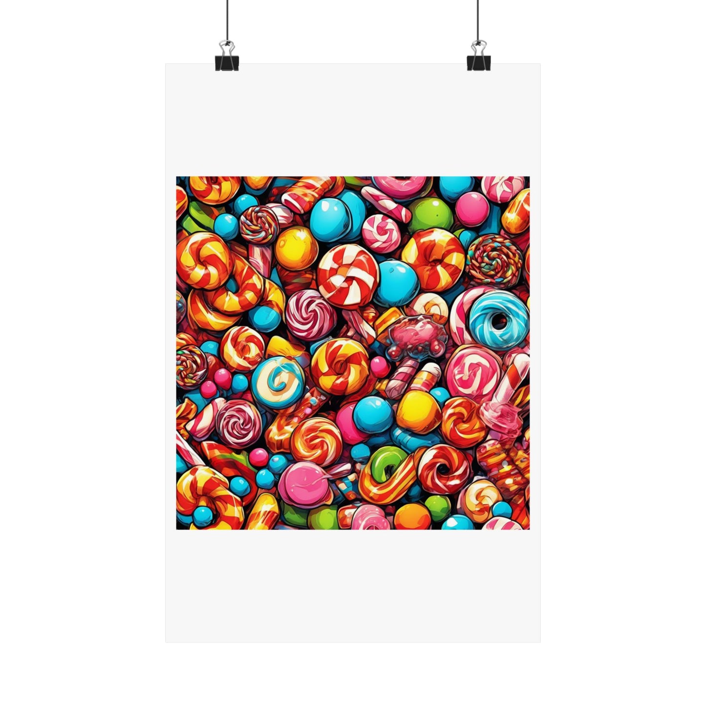 Colorful Candy and Lollipop Pattern Poster