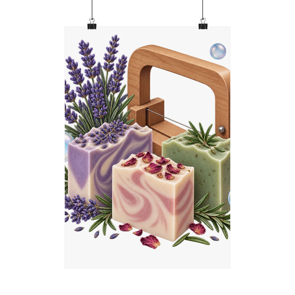 Botanical Soap Making Lavender and Herbs Poster