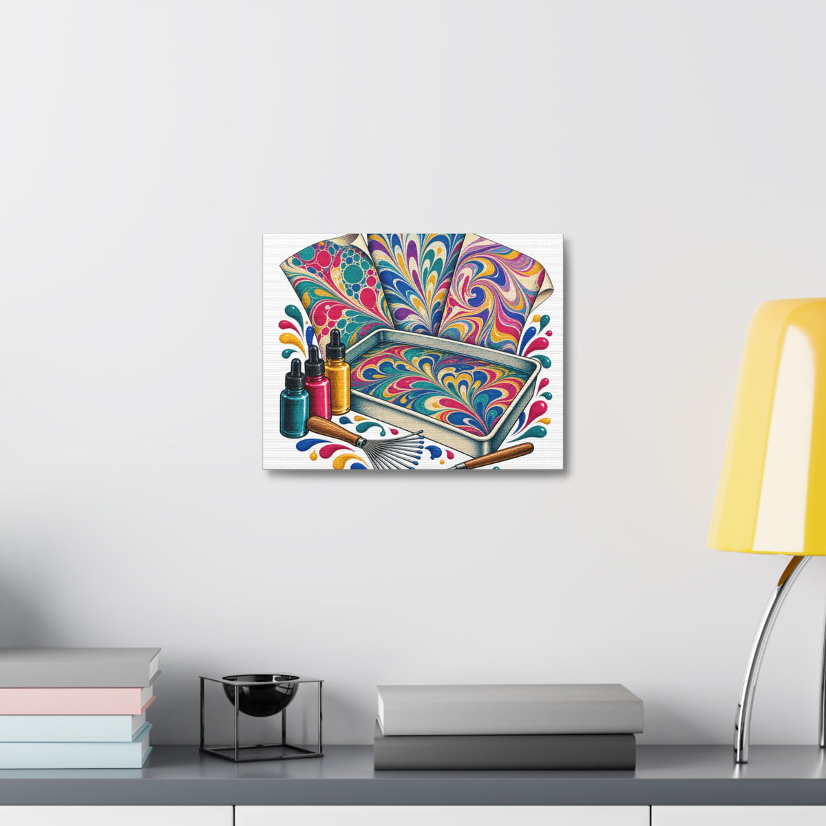 Colorful Paper Marbling Workshop Canvas