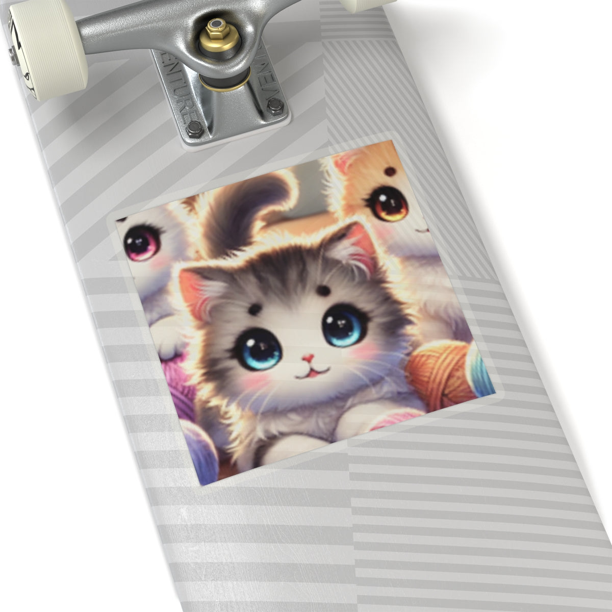 Cozy Yarn Kittens Cute Cat Sticker for Laptop Water Bottle