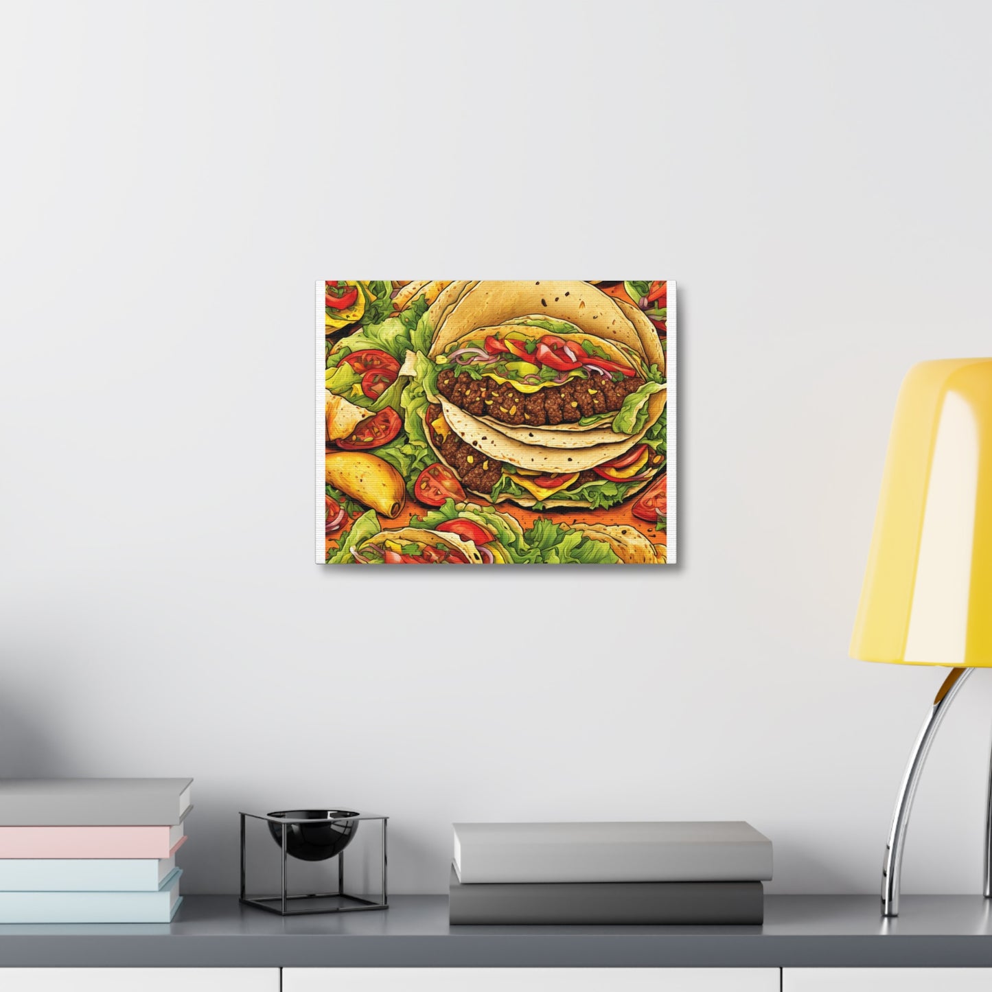Stacked Taco Fiesta Foodie Gift Art Canvas