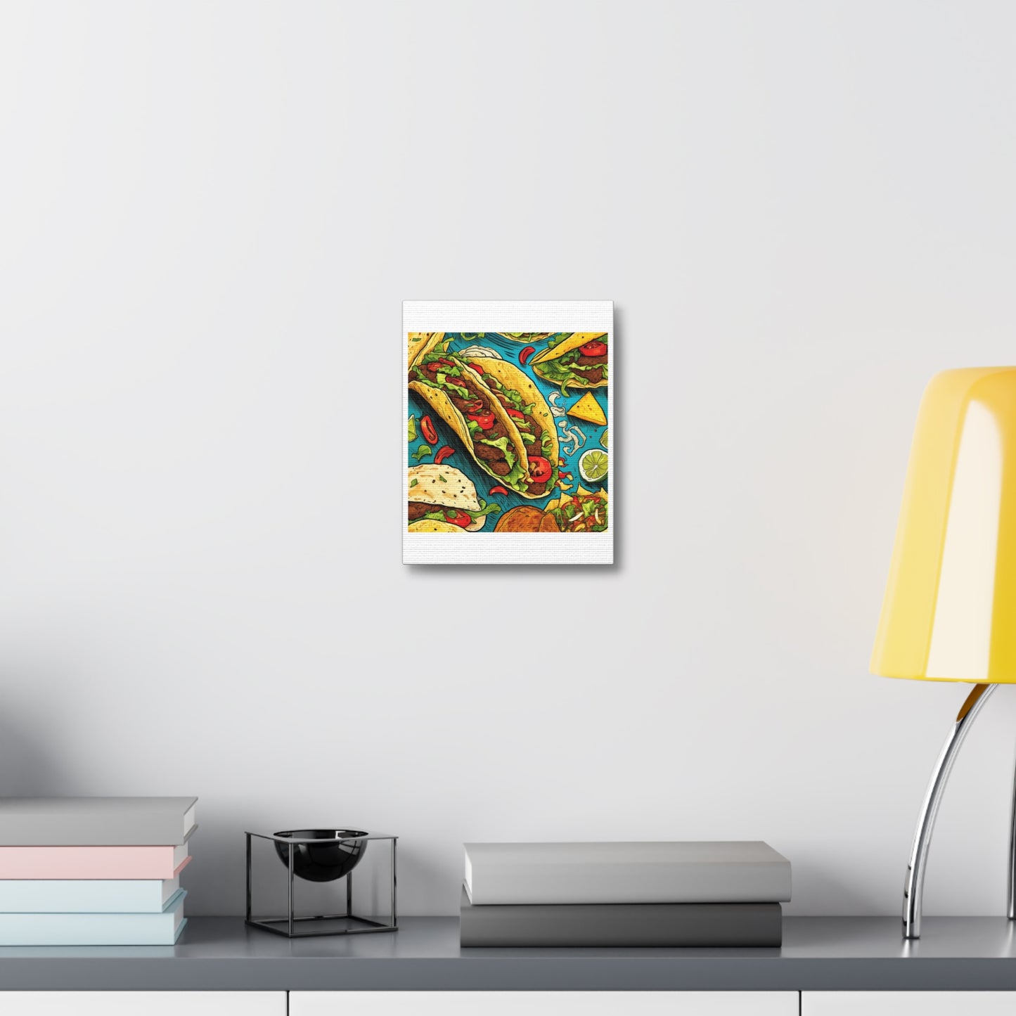 Taco Party Pattern Foodie Gift Art Canvas