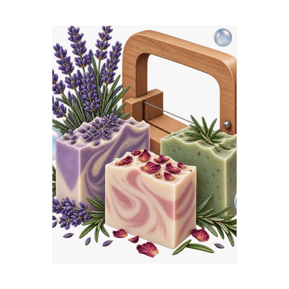 Botanical Soap Making Lavender and Herbs Poster