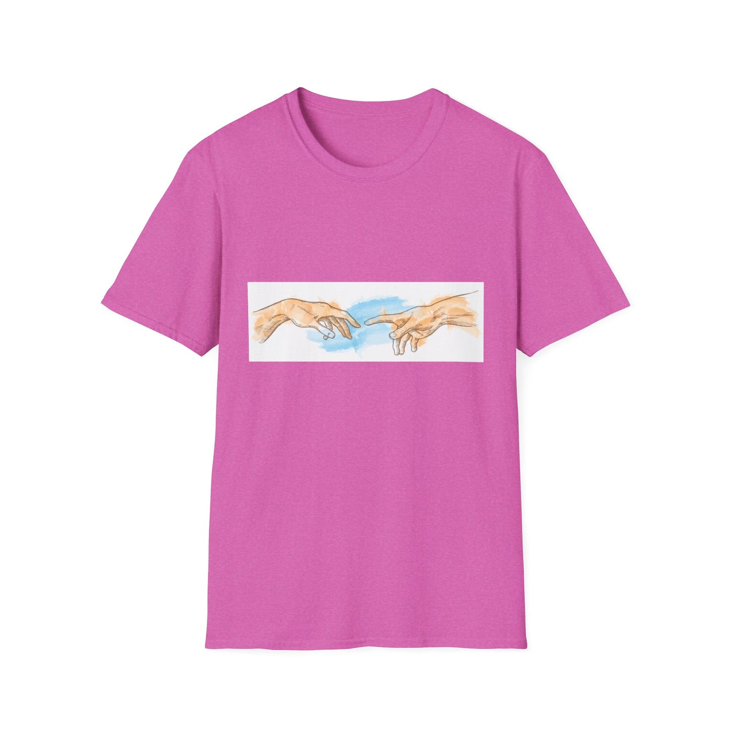Creation of Adam Hands Graphic T-Shirt Michelangelo Inspired Art Tee Minimal Renaissance Aesthetic Inspired Unisex Shirt