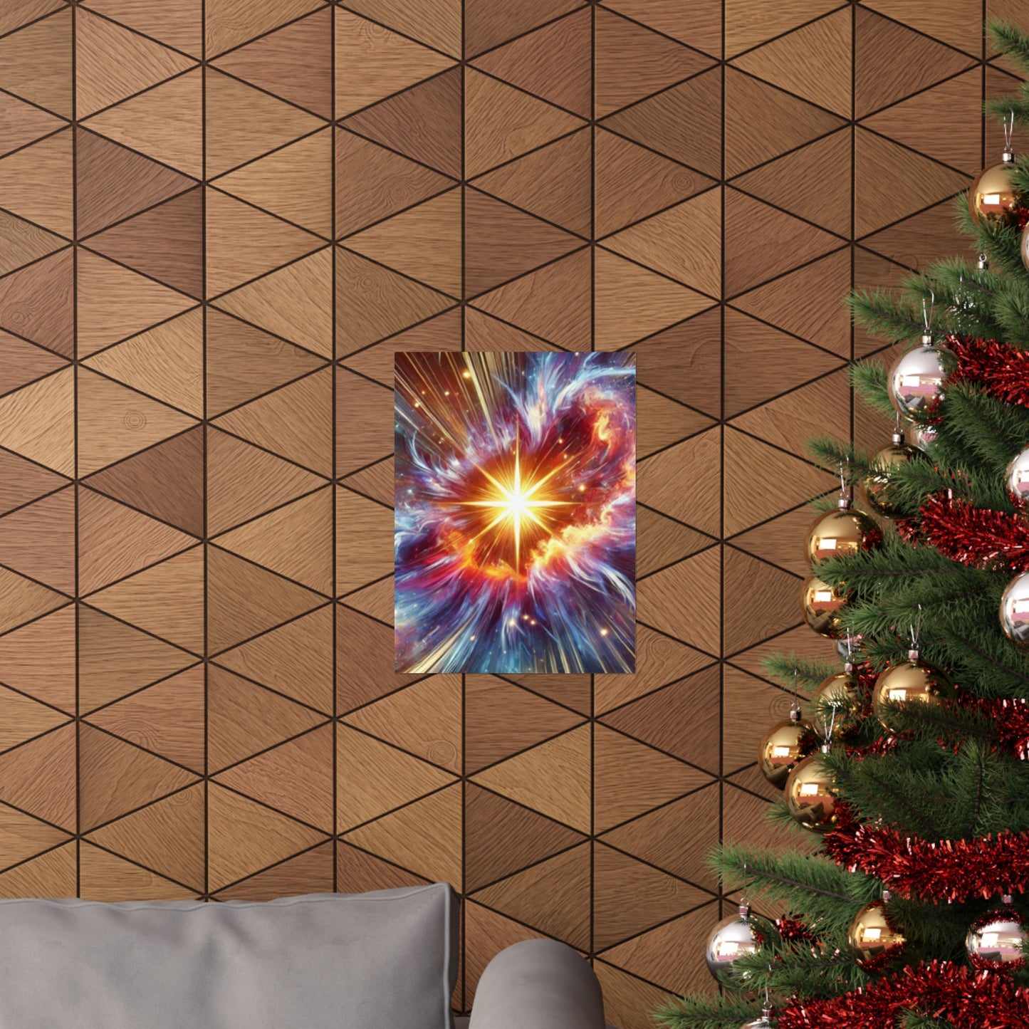 Cosmic Starburst Energy Abstract Space Poster Wall Art Decor