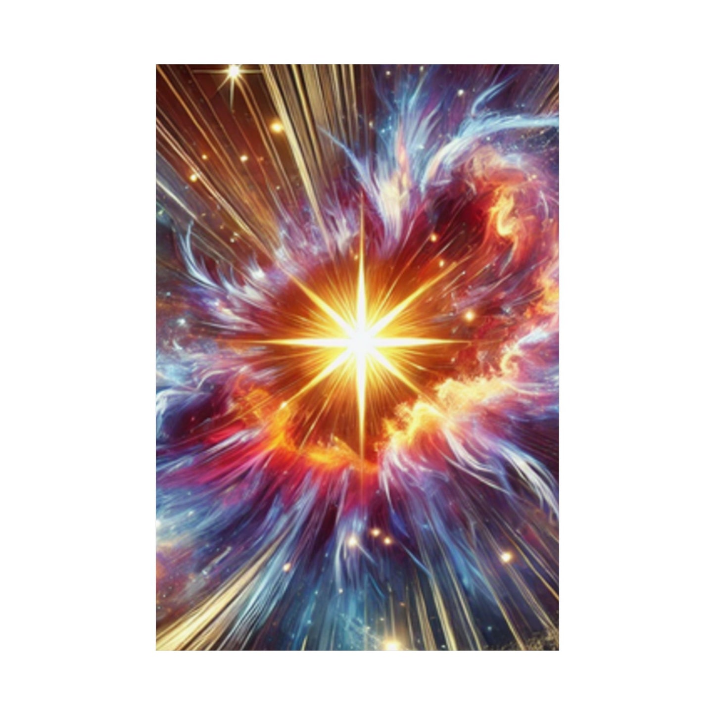 Cosmic Starburst Energy Abstract Space Poster Wall Art Decor