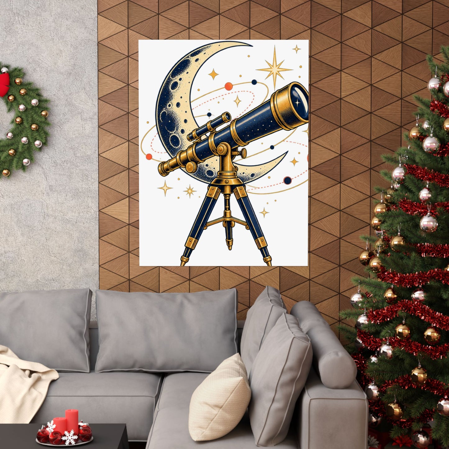 Vintage Telescope Celestial Astronomy Poster