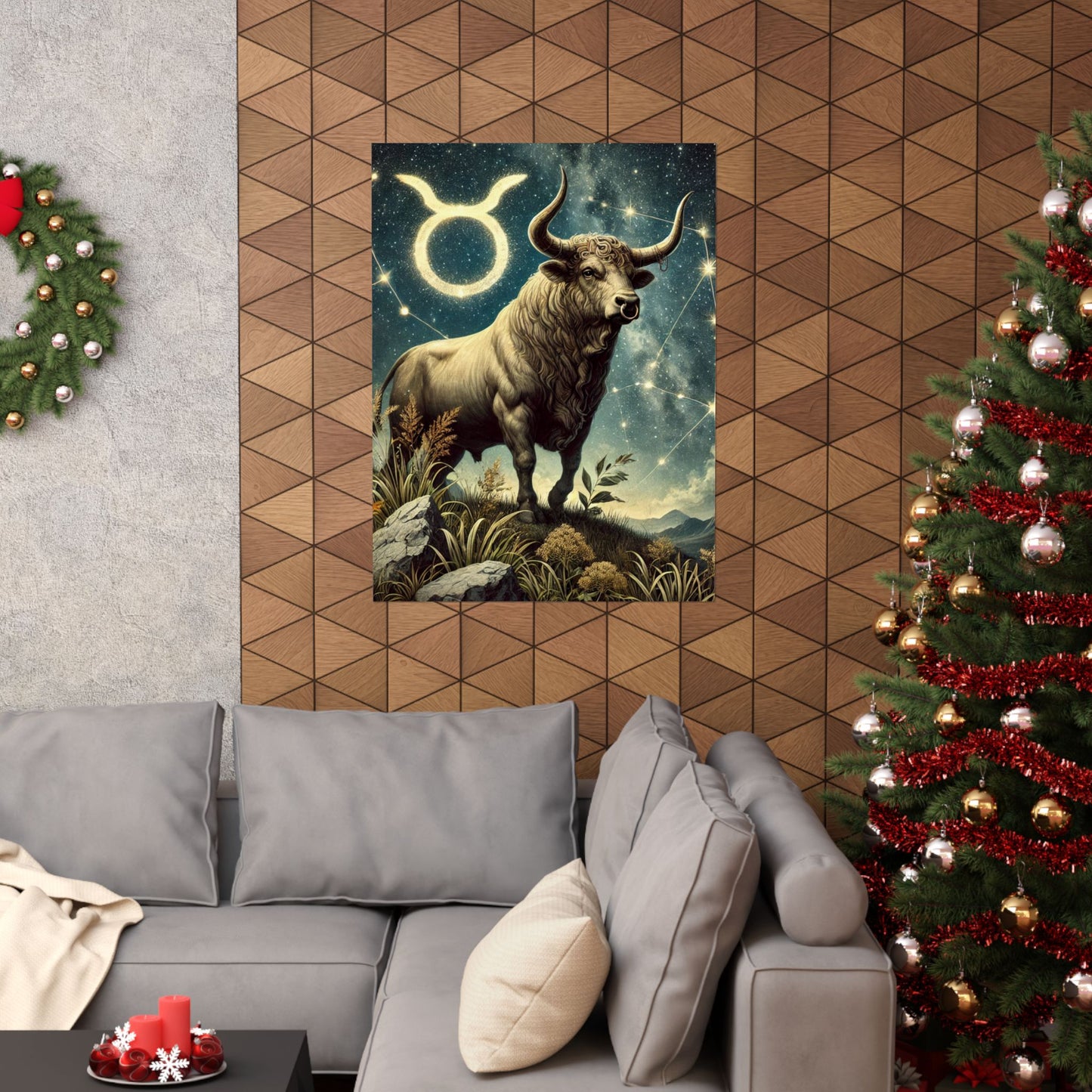 Taurus Bull Constellation Celestial Wall Art Poster