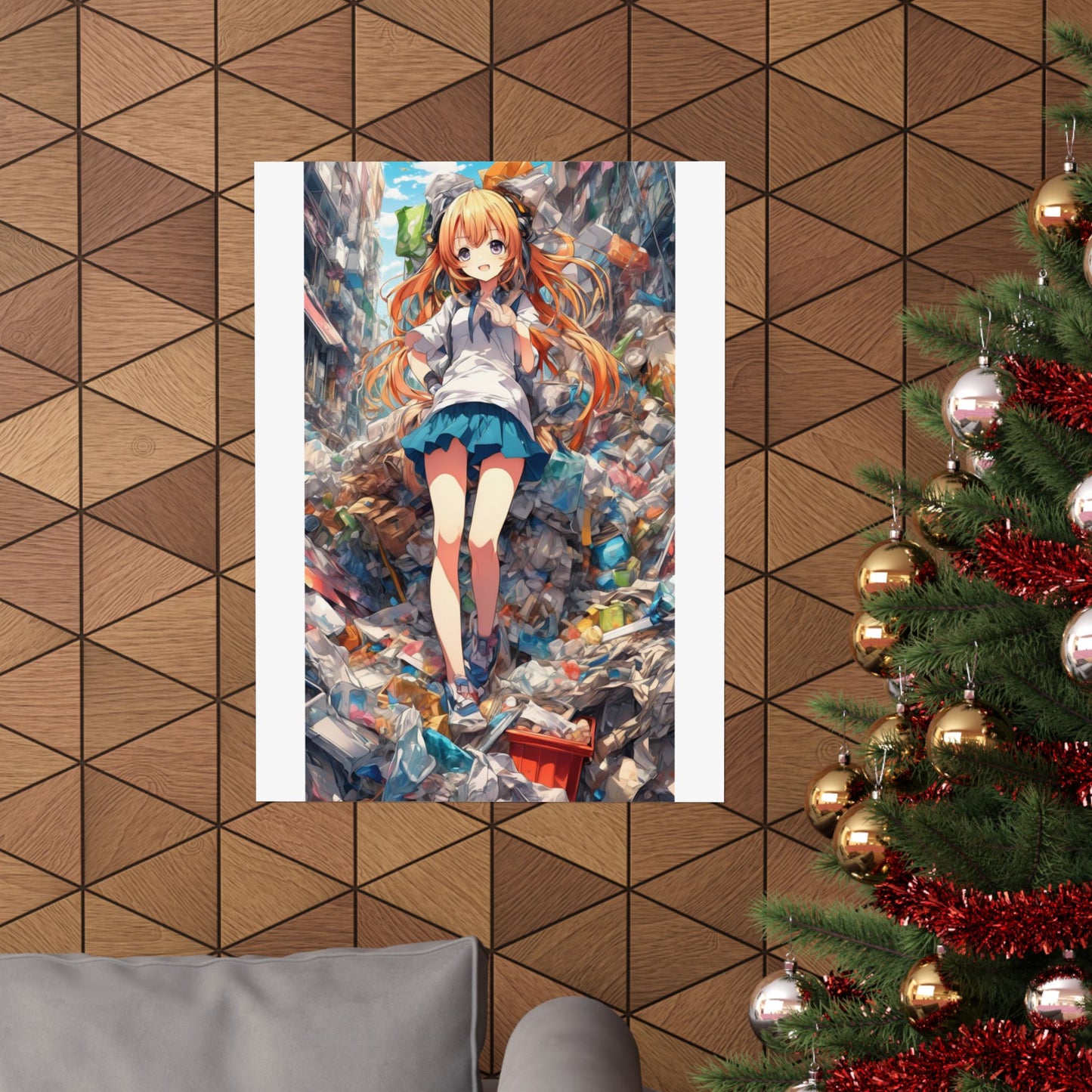 Recycling Rescue Anime Heroine Eco Street Art Poster