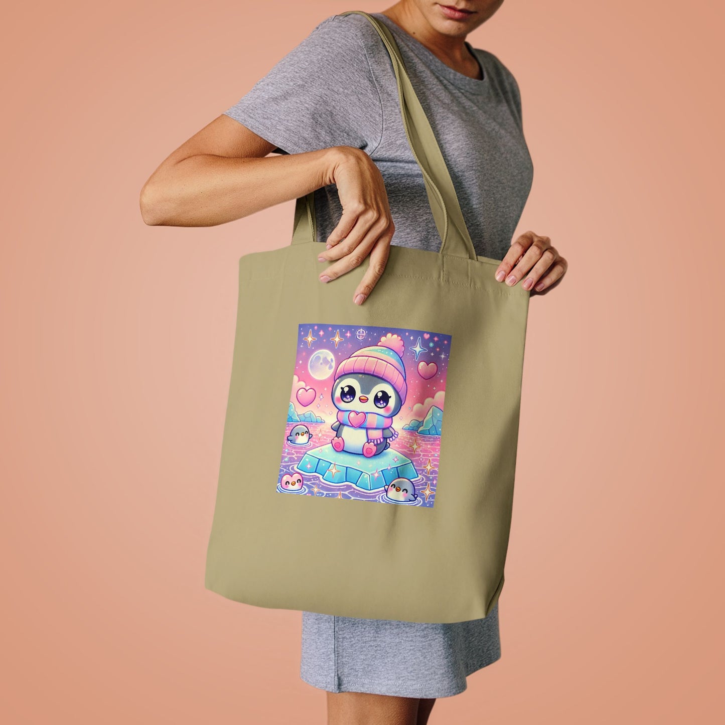 Cute Winter Penguin Ice Floe Kawaii Art Tote Bag
