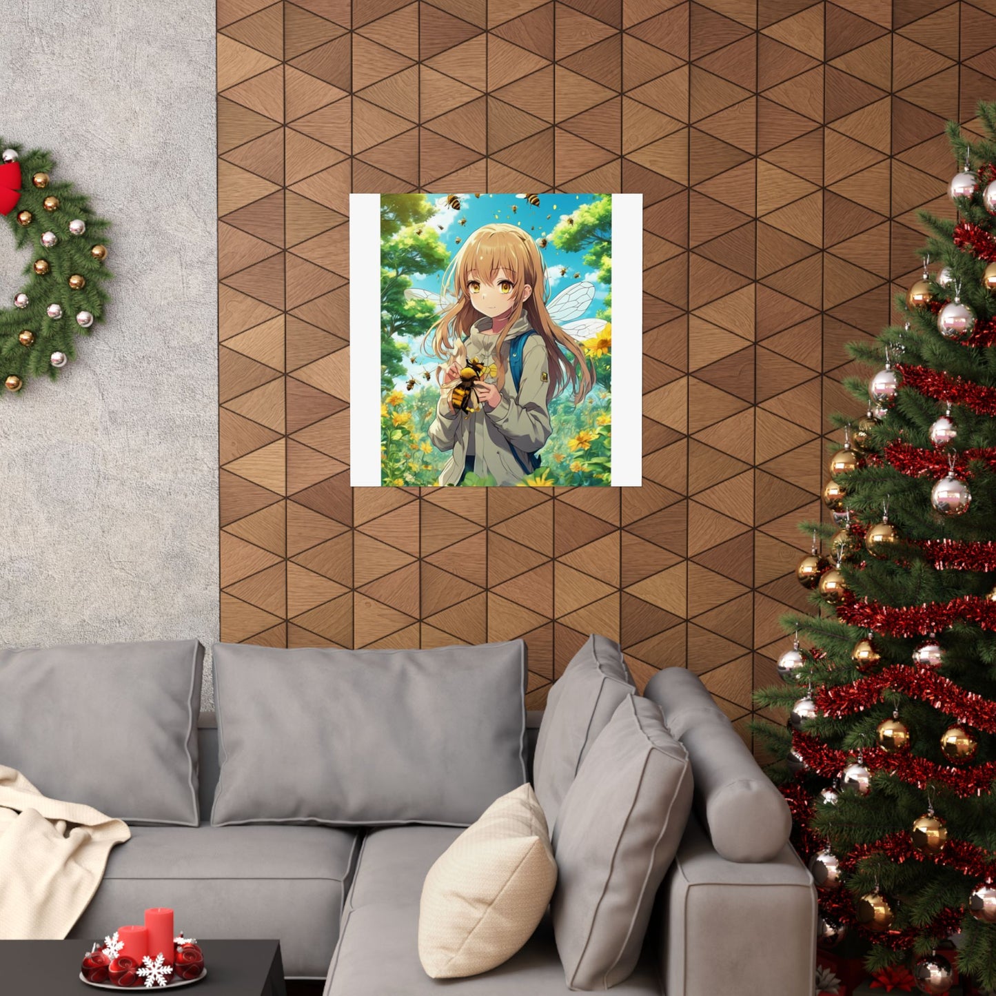 Bee Fairy Garden Anime Nature Art Poster