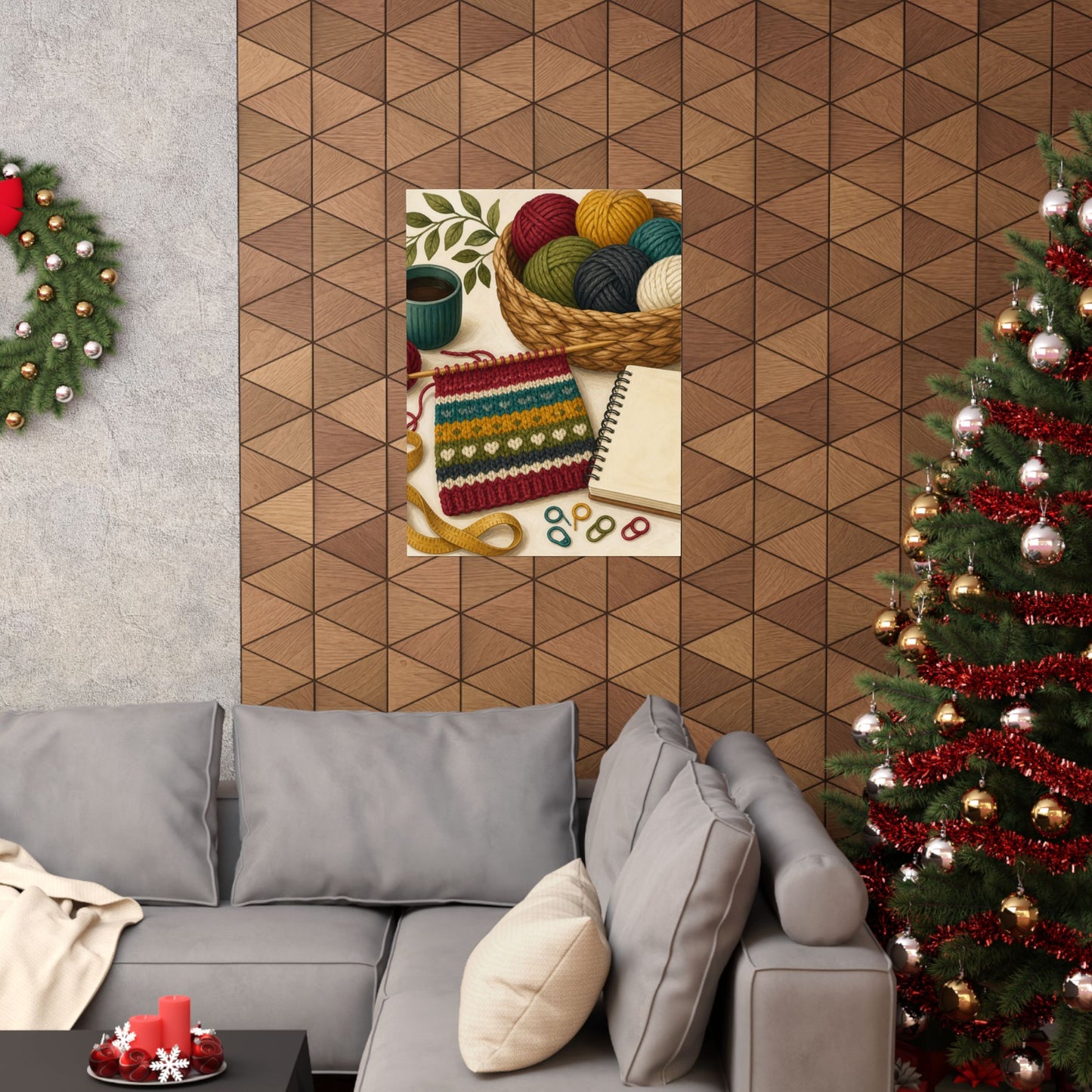 Cozy Knitting and Yarn Hobby Art Poster