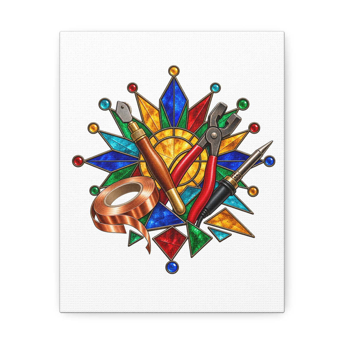 Stained Glass Workshop Tools Canvas