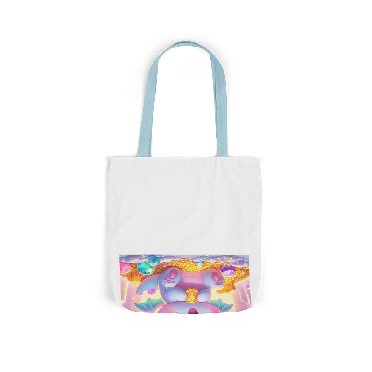 Pastel Treasure Dragon Kawaii Fantasy Canvas Tote Bag