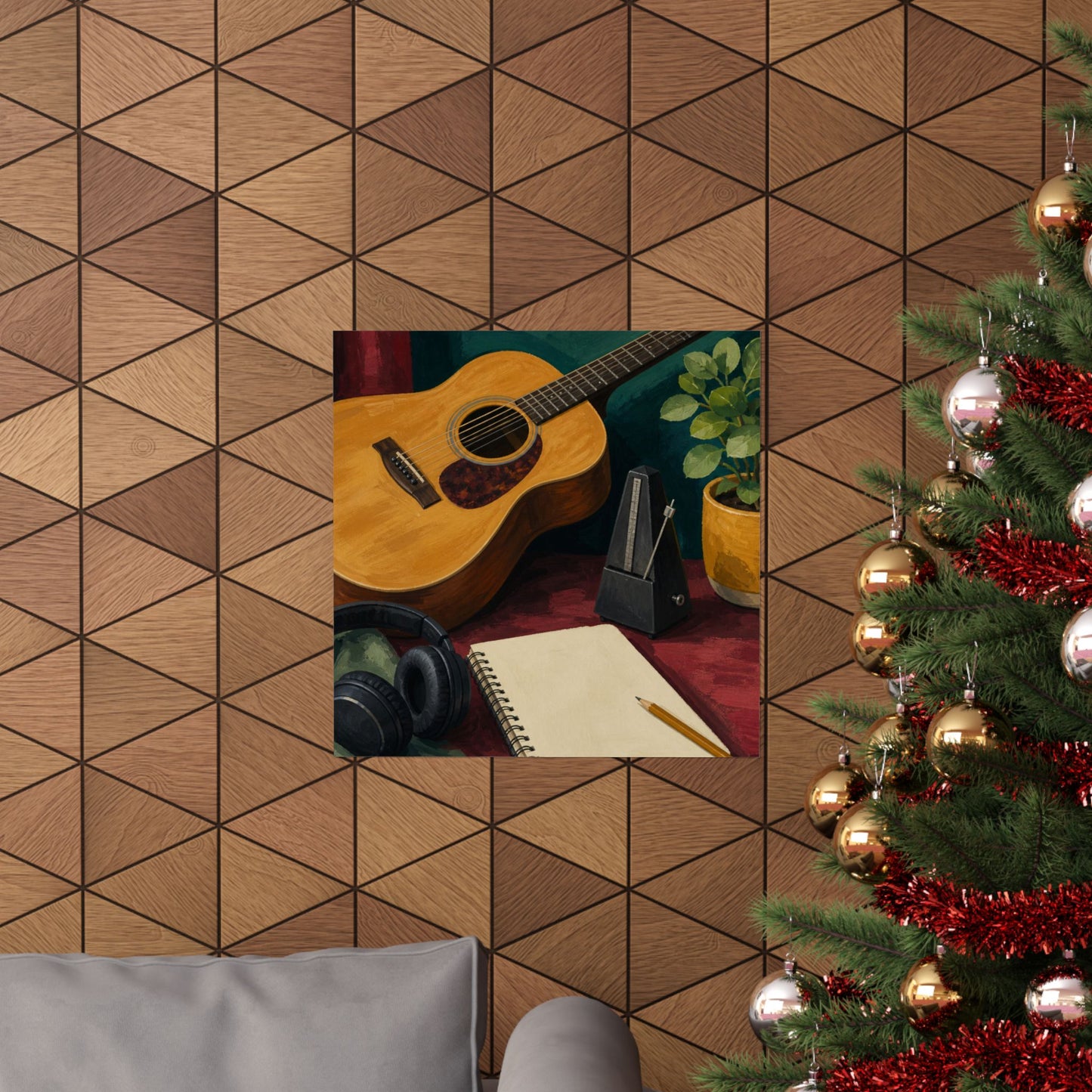 Cozy Acoustic Music Practice Art Poster
