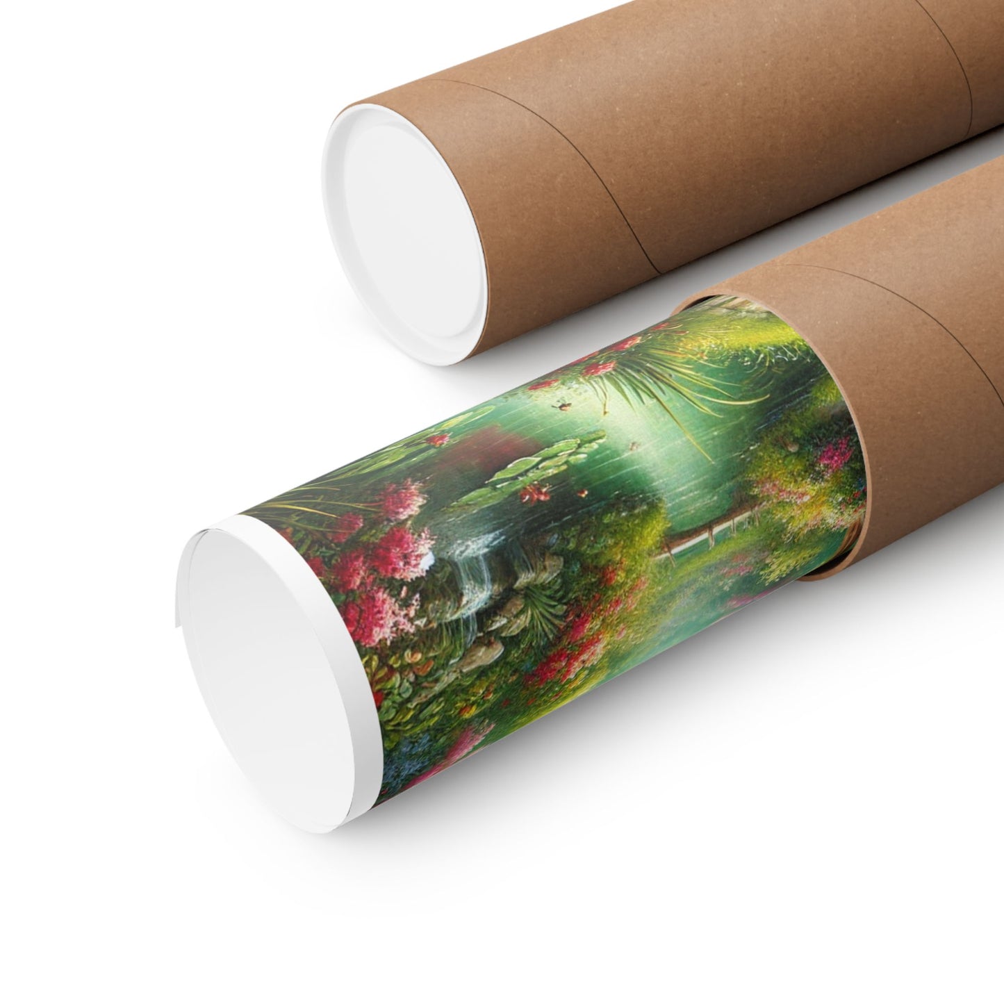 Spring Garden Gazebo Floral Landscape Poster