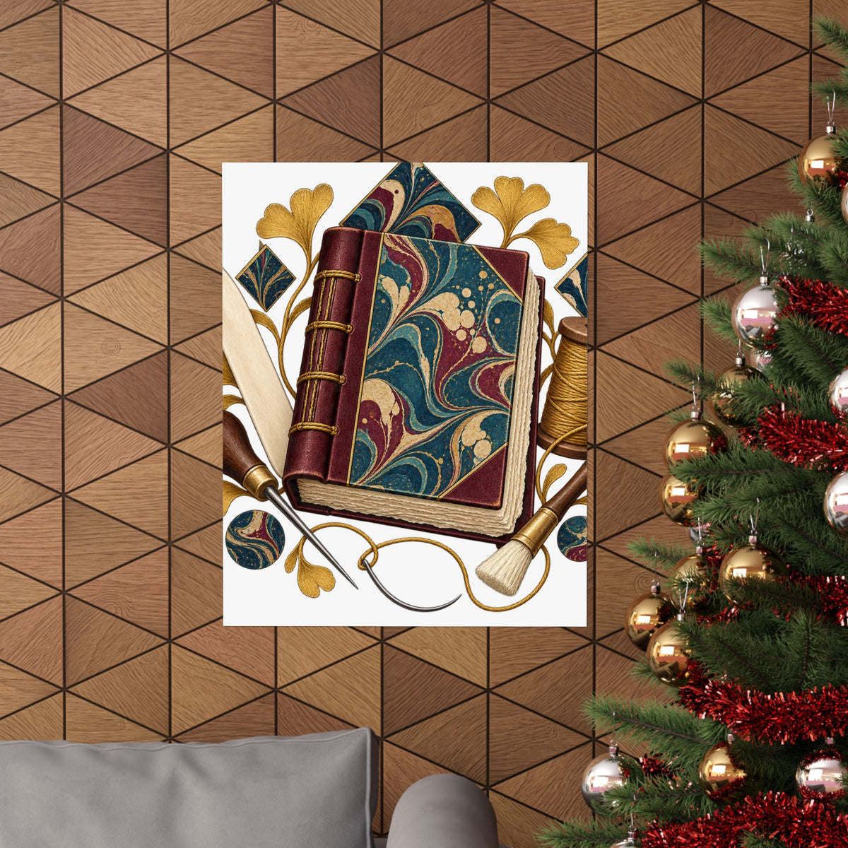 Traditional Marbled Bookbinding Workshop Poster